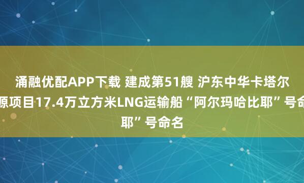 涌融优配APP下载 建成第51艘 沪东中华卡塔尔能源项目17.4万立方米LNG运输船“阿尔玛哈比耶”号命名