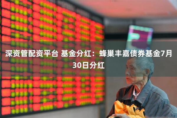 深资管配资平台 基金分红：蜂巢丰嘉债券基金7月30日分红