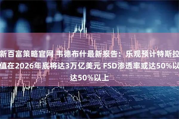 新百富策略官网 韦德布什最新报告：乐观预计特斯拉市值在2026年底将达3万亿美元 FSD渗透率或达50%以上
